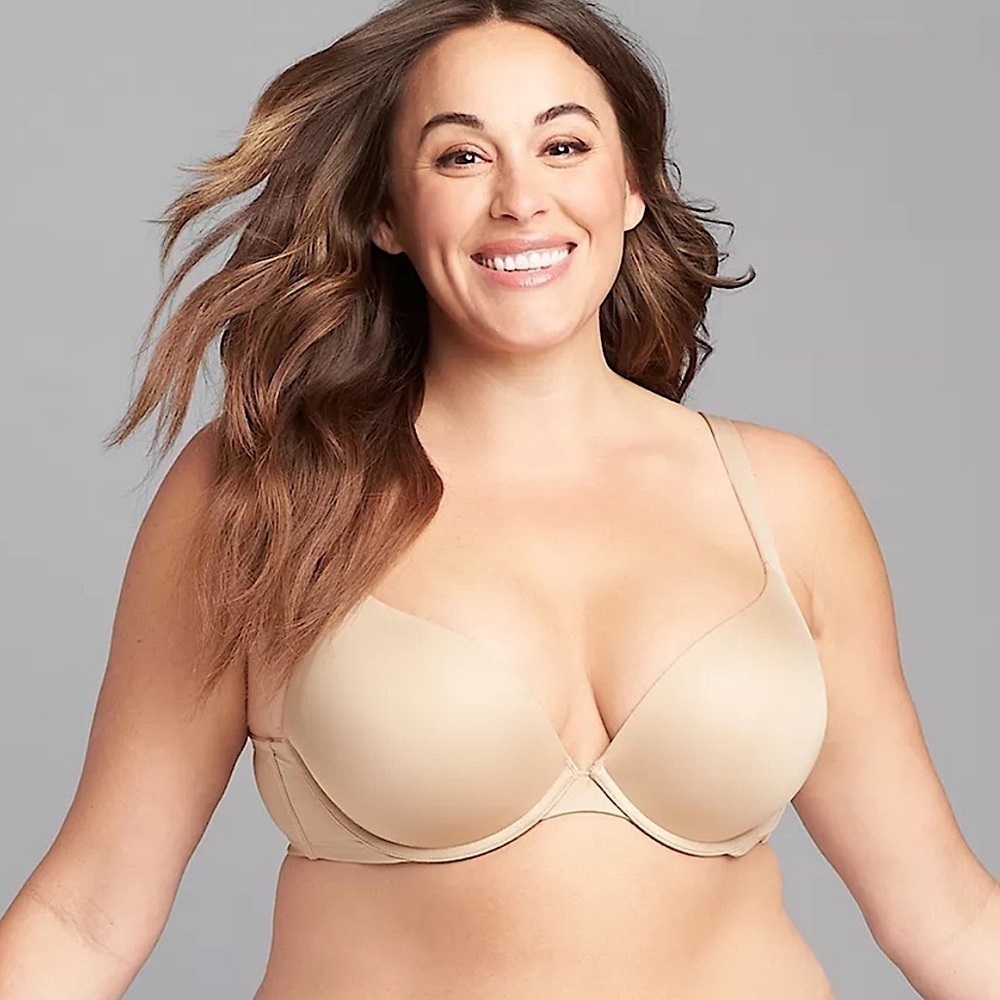 Lane Bryant Cacique Smooth Boost Plunge Bra 46DD